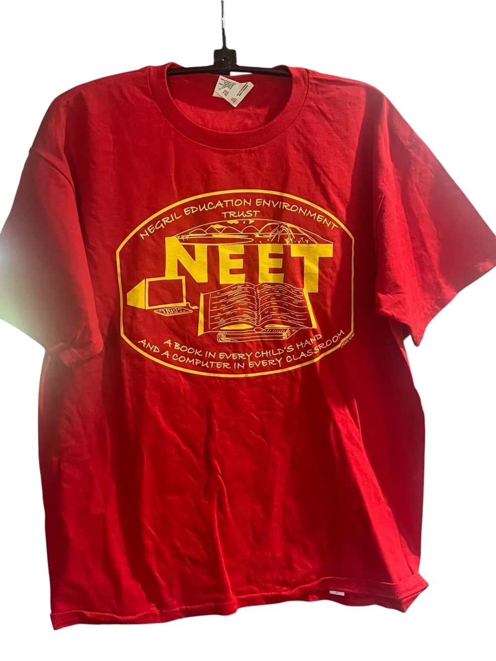 NEET Graphic Logo Tee in Bright Red and Yellow Youth XL